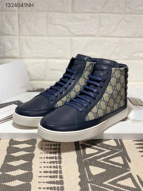 blue and silver gucci shoes|grey leather gucci sneakers.